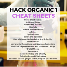Load image into Gallery viewer, Hack Organic 1 Cheat Sheets